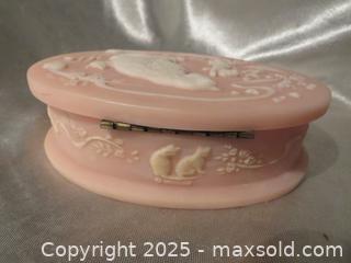 MaxSold Auction: **Vintage Incolay Stone Jewelry Box Pink Cat Kitten** - Colorado Springs (Colorado, USA) SELLER MANAGED Estate Sale Online Auction - Mcnichols Court (CONDO)                  