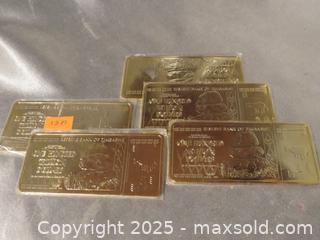 MaxSold Auction: **Zimbabwe 100 Trillion Dollars 24K Pure Plated Bullion Gold Bar Ingot** - Colorado Springs (Colorado, USA) SELLER MANAGED Estate Sale Online Auction - Mcnichols Court (CONDO)                  