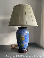 MaxSold Auction: Ceramic Fish Lamp with Silk Restoration Hardware Shade - Hamilton (Ontario, Canada) SELLER MANAGED Downsizing Online Auction - Napier Street