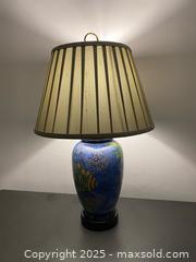 MaxSold Auction: Ceramic Fish Lamp with Silk Restoration Hardware Shade - Hamilton (Ontario, Canada) SELLER MANAGED Downsizing Online Auction - Napier Street