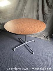 MaxSold Auction: Eames for Herman Miller Round Contract Table with Universal Aluminium Base - Hamilton (Ontario, Canada) SELLER MANAGED Downsizing Online Auction - Napier Street