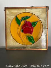 MaxSold Auction: Large Vintage Stained Glass with Copper Frame - Hamilton (Ontario, Canada) SELLER MANAGED Downsizing Online Auction - Napier Street