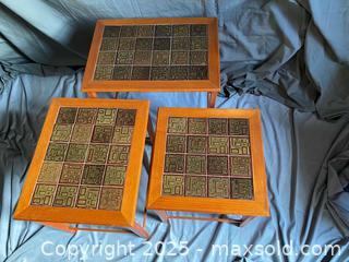 MaxSold Auction: Mid Century Modern Teak Tiled Nesting Tables - Set of 3 - Hamilton (Ontario, Canada) SELLER MANAGED Downsizing Online Auction - Napier Street