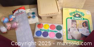MaxSold Auction: Craft Supplies Lot with Latch-Hook Canvas & Paint Set - Plainville (Massachusetts, USA) SELLER MANAGED Downsizing Online Auction -  West Bacon Street