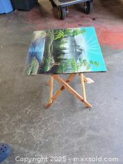 MaxSold Auction: Hand painted table 18 inches tall  17 x16 wide - Plainville (Massachusetts, USA) SELLER MANAGED Downsizing Online Auction -  West Bacon Street