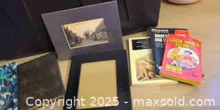 MaxSold Auction: Lot of ~7 Books, Notebooks, 5x7 Faux Leather Frame & Ephemera - Plainville (Massachusetts, USA) SELLER MANAGED Downsizing Online Auction -  West Bacon Street