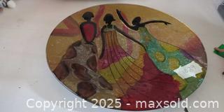 MaxSold Auction: Round Multicolor Decorative Wall Plate with Dancing Figures - Plainville (Massachusetts, USA) SELLER MANAGED Downsizing Online Auction -  West Bacon Street
