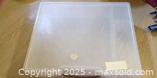 MaxSold Auction: Translucent Plastic Pegboard/Peg Post Storage Organizer with Dividers - Plainville (Massachusetts, USA) SELLER MANAGED Downsizing Online Auction -  West Bacon Street