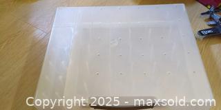 MaxSold Auction: Translucent Plastic Pegboard/Peg Post Storage Organizer with Dividers - Plainville (Massachusetts, USA) SELLER MANAGED Downsizing Online Auction -  West Bacon Street