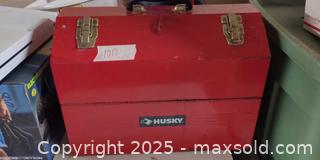 MaxSold Auction: Vintage Husky Red Metal Cantilever Toolbox - Plainville (Massachusetts, USA) SELLER MANAGED Downsizing Online Auction -  West Bacon Street