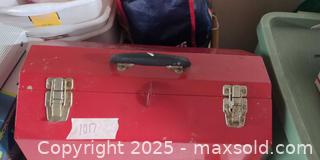 MaxSold Auction: Vintage Husky Red Metal Cantilever Toolbox - Plainville (Massachusetts, USA) SELLER MANAGED Downsizing Online Auction -  West Bacon Street