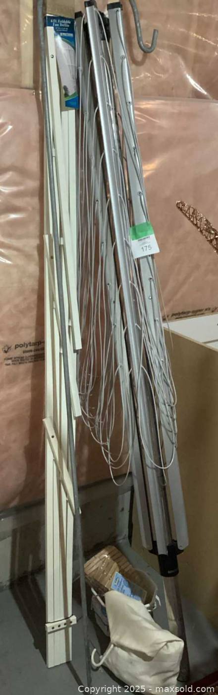 Brabantia Umbrella clothes line + Clothes pegs, 6Ft folding fan trellis ...