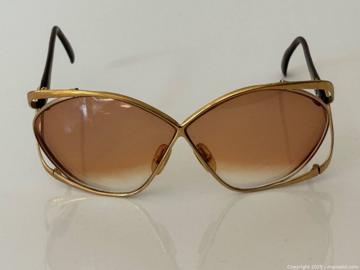 小物 Dior Vintage Logo Gold frame sunglasses DIOR Dior Cannage CD40172U L (59 - 18) with Blue lenses and