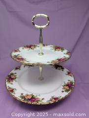 MaxSold Auction: Old Country Roses Two-tier Sweets Stand - Ottawa (Ontario, Canada) SELLER MANAGED Downsizing Online Auction - Didsbury Road (STORAGE)