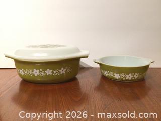 MaxSold Auction: Pyrex Crazy Daisy (Green) - Kawartha Lakes (Ontario, Canada) SELLER MANAGED Estate Sale Online Auction - Evergreen Street