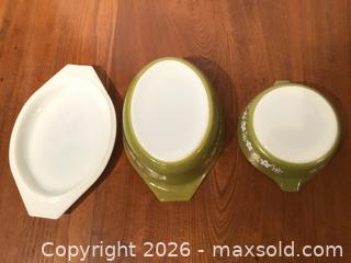 MaxSold Auction: Pyrex Crazy Daisy (Green) - Kawartha Lakes (Ontario, Canada) SELLER MANAGED Estate Sale Online Auction - Evergreen Street