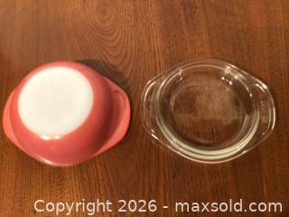 MaxSold Auction: Pyrex Small Flamingo Pink Mini casserole with lid - Kawartha Lakes (Ontario, Canada) SELLER MANAGED Estate Sale Online Auction - Evergreen Street