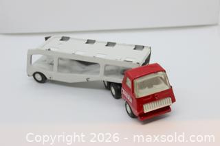 MaxSold Auction: Vintage 1970's Mini Tonka Toy Car Hauler Red Truck White Trailer  - Kawartha Lakes (Ontario, Canada) SELLER MANAGED Estate Sale Online Auction - Evergreen Street