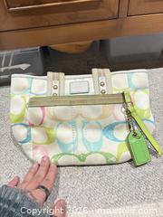 MaxSold Auction: Coach Small Multicolor Pastel Circles Satchel with Gold Hardware - Toronto (Ontario, Canada) SELLER MANAGED Downsizing Online Auction - Woodland Park Road