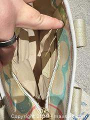 MaxSold Auction: Coach Small Multicolor Pastel Circles Satchel with Gold Hardware - Toronto (Ontario, Canada) SELLER MANAGED Downsizing Online Auction - Woodland Park Road