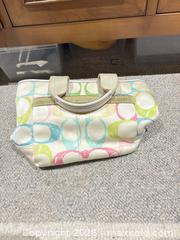 MaxSold Auction: Coach Small Multicolor Pastel Circles Satchel with Gold Hardware - Toronto (Ontario, Canada) SELLER MANAGED Downsizing Online Auction - Woodland Park Road