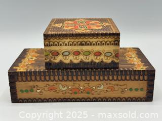MaxSold Auction: Decorative Handmade Wood Boxes - Lot of 2 - Toronto (Ontario, Canada) SELLER MANAGED Downsizing Online Auction - Logan Avenue