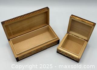 MaxSold Auction: Decorative Handmade Wood Boxes - Lot of 2 - Toronto (Ontario, Canada) SELLER MANAGED Downsizing Online Auction - Logan Avenue