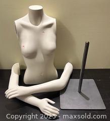 MaxSold Auction: Female Torso with Arms Mannequin & Stand - 30 inches tall - Toronto (Ontario, Canada) SELLER MANAGED Downsizing Online Auction - Logan Avenue