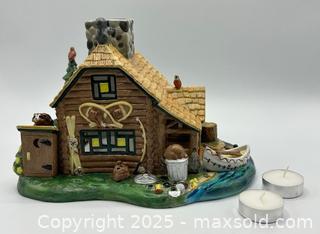 MaxSold Auction: Gone Fishing Log Cabin Candle Holder Decor (with 2 candles) by PartyLite  - Toronto (Ontario, Canada) SELLER MANAGED Downsizing Online Auction - Logan Avenue