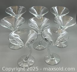 MaxSold Auction: Offset Curved Stem Martini / Cocktail Glasses - Lot of 8 - Toronto (Ontario, Canada) SELLER MANAGED Downsizing Online Auction - Logan Avenue