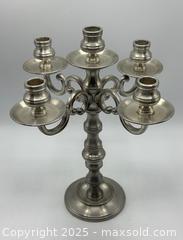 MaxSold Auction: Pewter Candelabra (holds 5 candles) - 12 inches tall - Toronto (Ontario, Canada) SELLER MANAGED Downsizing Online Auction - Logan Avenue