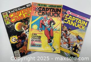 MaxSold Auction: Vintage Captain Canuck Comic Books - Lot of 3 - Toronto (Ontario, Canada) SELLER MANAGED Downsizing Online Auction - Logan Avenue