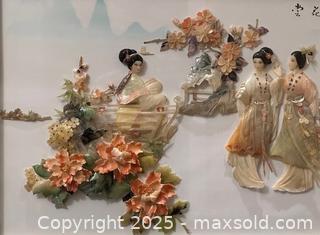 MaxSold Auction: Vintage Chinese Carved Shell Art - Framed - 20.5 x 31.5 inches - Toronto (Ontario, Canada) SELLER MANAGED Downsizing Online Auction - Logan Avenue