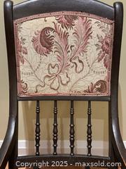 MaxSold Auction: Vintage Rocking Chair - Dark Wood & Upholstery Design - Toronto (Ontario, Canada) SELLER MANAGED Downsizing Online Auction - Logan Avenue