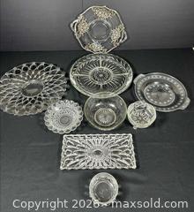 MaxSold Auction: Clear Pressed Glass Serveware  - Ottawa (Ontario, Canada) PARTNER MANAGED Estate Sale Online Auction - Scrivens Drive