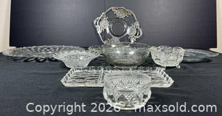 MaxSold Auction: Clear Pressed Glass Serveware  - Ottawa (Ontario, Canada) PARTNER MANAGED Estate Sale Online Auction - Scrivens Drive