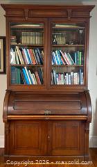 MaxSold Auction: Cylinder Roll-Top Secretary Desk with Glass-Door Bookcase Hutch - Ottawa (Ontario, Canada) PARTNER MANAGED Estate Sale Online Auction - Scrivens Drive