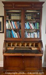 MaxSold Auction: Cylinder Roll-Top Secretary Desk with Glass-Door Bookcase Hutch - Ottawa (Ontario, Canada) PARTNER MANAGED Estate Sale Online Auction - Scrivens Drive