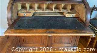 MaxSold Auction: Cylinder Roll-Top Secretary Desk with Glass-Door Bookcase Hutch - Ottawa (Ontario, Canada) PARTNER MANAGED Estate Sale Online Auction - Scrivens Drive