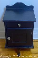 MaxSold Auction: Vintage Solid Wood Black Nightstand with Drawer and Cabinet - Ottawa (Ontario, Canada) PARTNER MANAGED Estate Sale Online Auction - Scrivens Drive