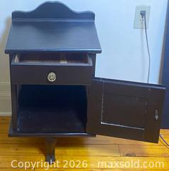 MaxSold Auction: Vintage Solid Wood Black Nightstand with Drawer and Cabinet - Ottawa (Ontario, Canada) PARTNER MANAGED Estate Sale Online Auction - Scrivens Drive