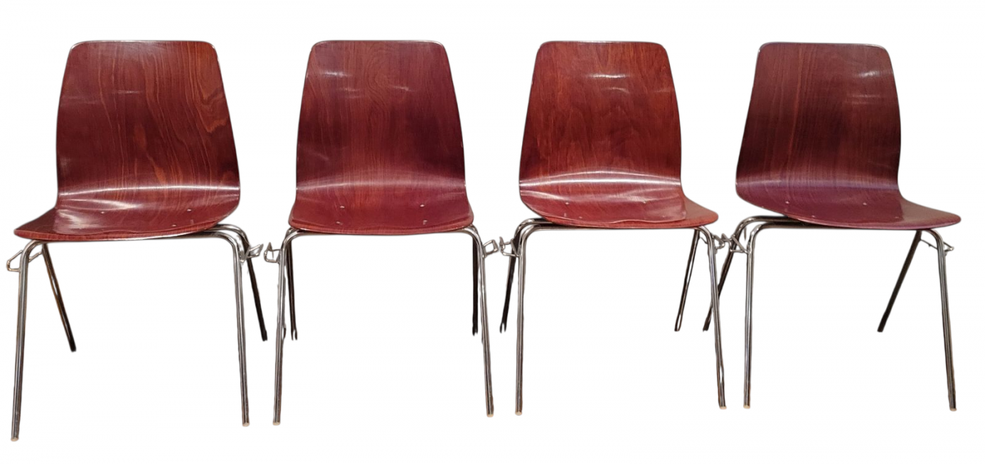 Pagholz molded plywood side chairs, 4 | Maxsold