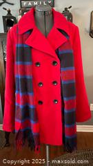 MaxSold Auction: Ladies Red Winter Jacket with Hollister Scarf - Quinte West (Ontario, Canada) SELLER MANAGED Downsizing Online Auction - Teal Road