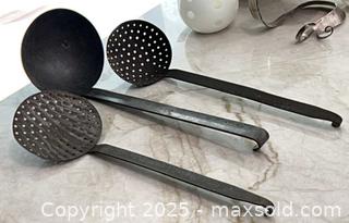 MaxSold Auction: Big Dippers_Large Vintage Ladle/Skimmers - Metalware - Rustic Farmhouse - Maple Glen (Pennsylvania, USA) SELLER MANAGED Reseller Online Auction - Salaway Court