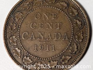 MaxSold Auction: 1911 higher grade large cent coin Canada - South Frontenac (Ontario, Canada) SELLER MANAGED Downsizing Online Auction - Battersea Road