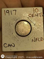 MaxSold Auction: 1917 Sterling silver Newfoundland 10 cent coin - South Frontenac (Ontario, Canada) SELLER MANAGED Downsizing Online Auction - Battersea Road