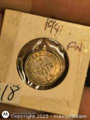 MaxSold Auction: 1941 Silver 5 cent coin of Newfoundland  - South Frontenac (Ontario, Canada) SELLER MANAGED Downsizing Online Auction - Battersea Road