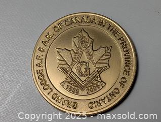 MaxSold Auction: masonic Medallion 150 year  - South Frontenac (Ontario, Canada) SELLER MANAGED Downsizing Online Auction - Battersea Road
