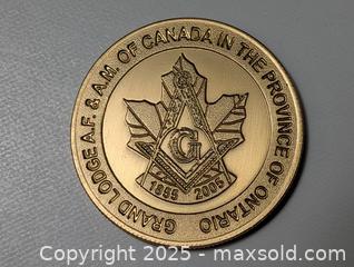 MaxSold Auction: masonic Medallion 150 year  - South Frontenac (Ontario, Canada) SELLER MANAGED Downsizing Online Auction - Battersea Road