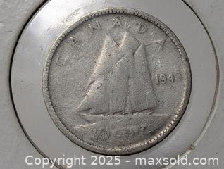 MaxSold Auction: Silver Canadian 10 cent coin in holder - South Frontenac (Ontario, Canada) SELLER MANAGED Downsizing Online Auction - Battersea Road